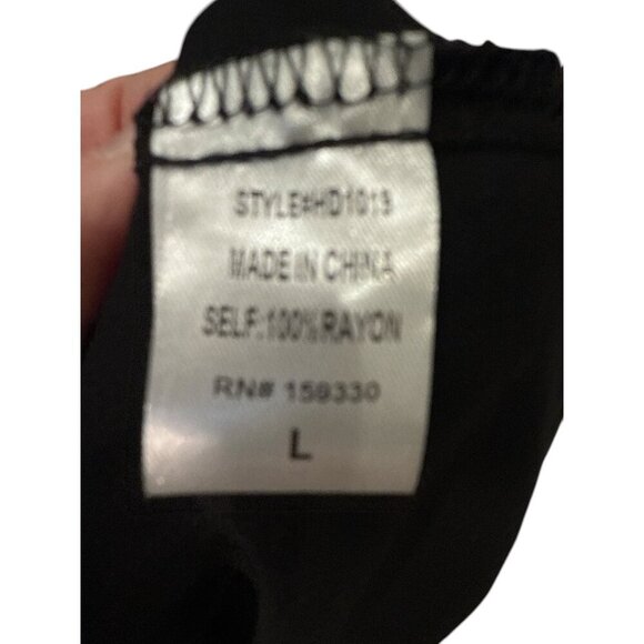 Heyson Front Button Rayon Black Elastic Waist Maxi Dress Size Large, NWT - Picture 6 of 8